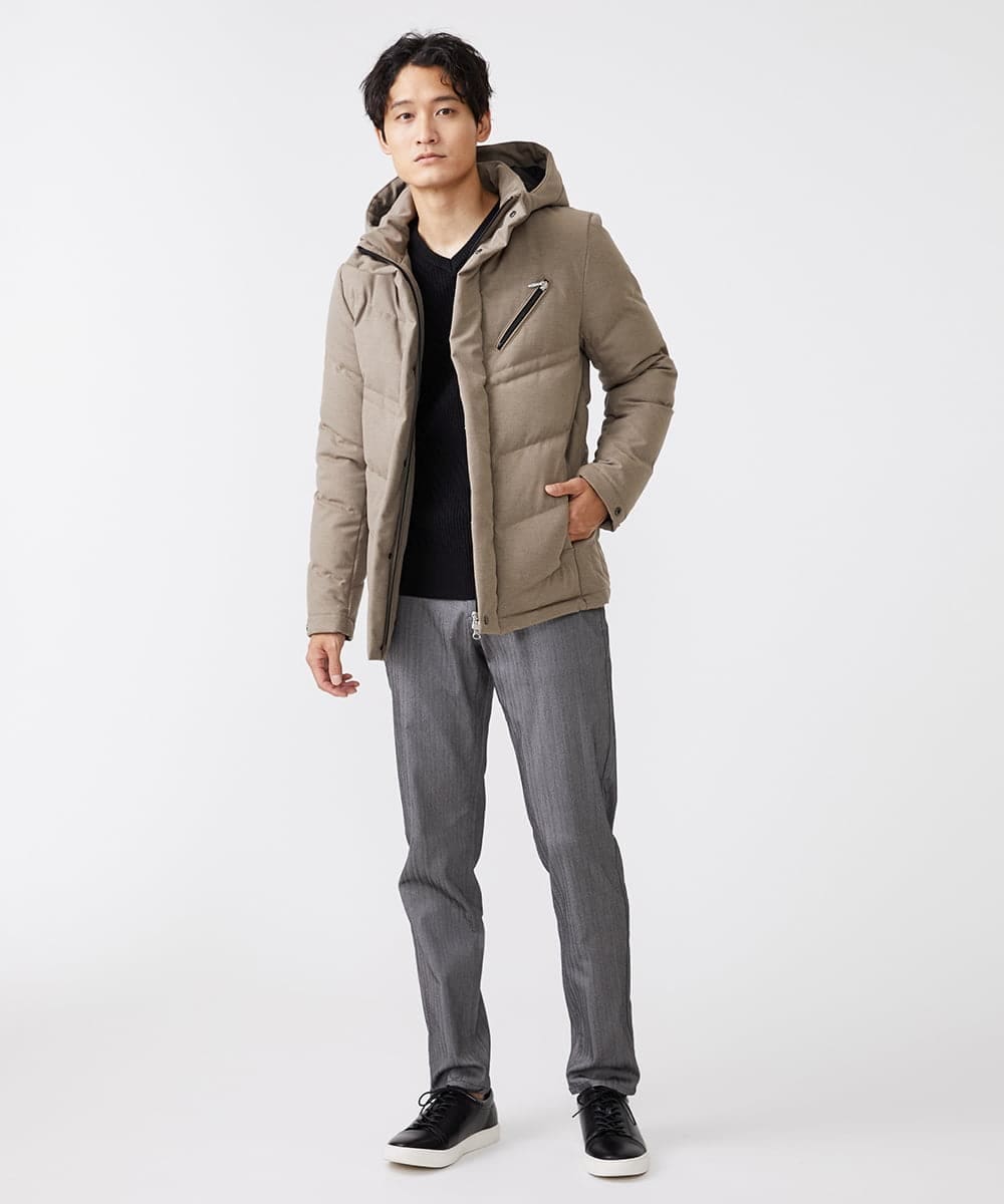 MKFCV60099 MK MICHEL KLEIN HOMME(MKミッシェルクランオム) Vネックニット / ツイルへリンボン ブラック(94)