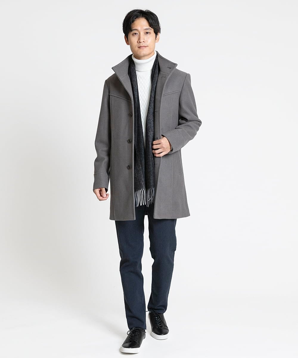 MKFCV61099 MK MICHEL KLEIN HOMME(MKミッシェルクランオム) タートルネックニット / ツイルへリンボン ホワイト(90)