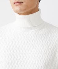 MKFCV61099 MK MICHEL KLEIN HOMME(MKミッシェルクランオム) タートルネックニット / ツイルへリンボン ライトグレー(91)