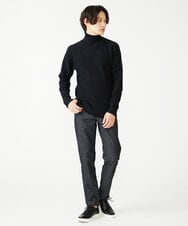 MKFCV61099 MK MICHEL KLEIN HOMME(MKミッシェルクランオム) タートルネックニット / ツイルへリンボン ブラック(94)