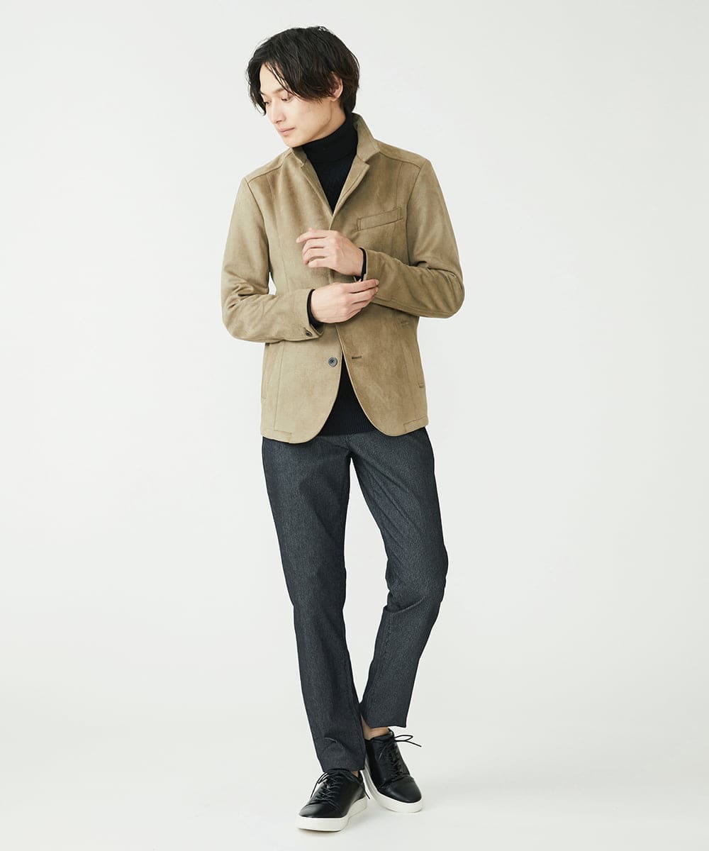MKFCV61099 MK MICHEL KLEIN HOMME(MKミッシェルクランオム) タートルネックニット / ツイルへリンボン ブラック(94)