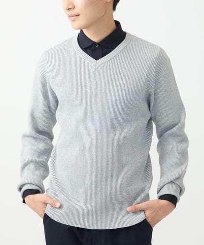 MKFDA65089 MK MICHEL KLEIN HOMME Vネックニット/綿タッチポリエステル