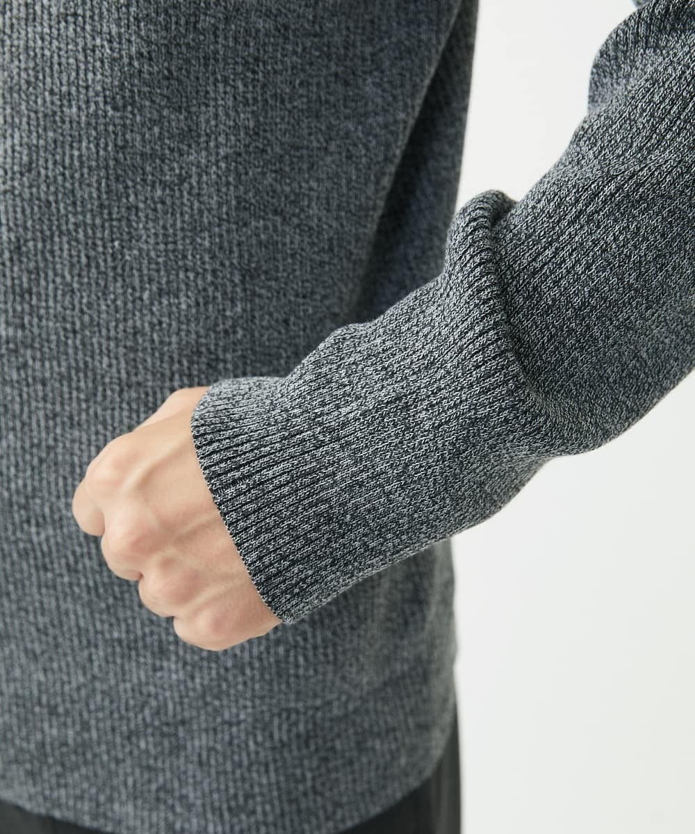 MKFDA66089 MK MICHEL KLEIN HOMME(MKミッシェルクランオム) モックネックニット/綿タッチポリエステル グレー