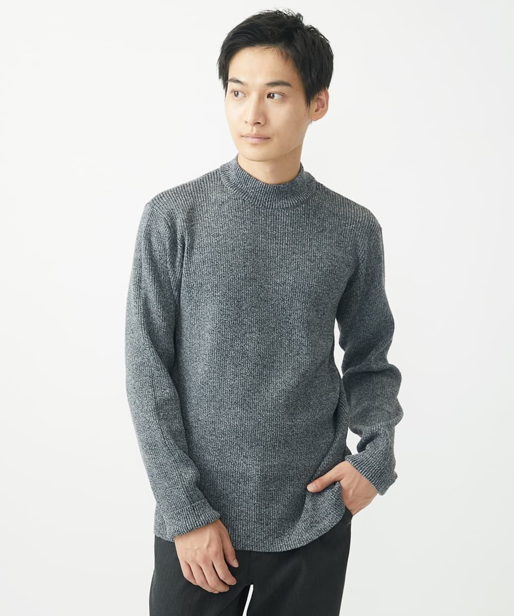 MKFDA66089 MK MICHEL KLEIN HOMME(MKミッシェルクランオム) モックネックニット/綿タッチポリエステル グレー