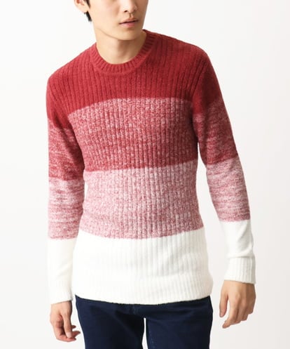 MKFDC21099 MK MICHEL KLEIN HOMME 【5色展開／ギフト／洗える】クルーネックニット / フェザーモールヤーン