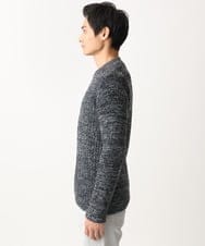 MKFDC21099 MK MICHEL KLEIN HOMME(MKミッシェルクランオム) 【洗える】クルーネックニット / フェザーモールヤーン ネイビー