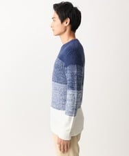 MKFDC21099 MK MICHEL KLEIN HOMME(MKミッシェルクランオム) 【洗える】クルーネックニット / フェザーモールヤーン ネイビー