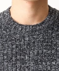 MKFDC21099 MK MICHEL KLEIN HOMME(MKミッシェルクランオム) 【洗える】クルーネックニット / フェザーモールヤーン ネイビー