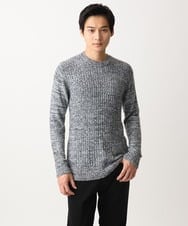 MKFDC21099 MK MICHEL KLEIN HOMME(MKミッシェルクランオム) 【洗える】クルーネックニット / フェザーモールヤーン ネイビー