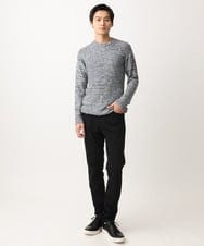MKFDC21099 MK MICHEL KLEIN HOMME(MKミッシェルクランオム) 【洗える】クルーネックニット / フェザーモールヤーン ネイビー