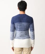 MKFDC21099 MK MICHEL KLEIN HOMME(MKミッシェルクランオム) 【洗える】クルーネックニット / フェザーモールヤーン ネイビー
