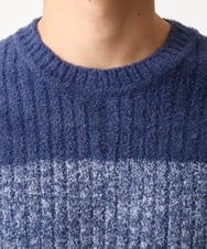 MKFDC21099 MK MICHEL KLEIN HOMME(MKミッシェルクランオム) 【洗える】クルーネックニット / フェザーモールヤーン ネイビー