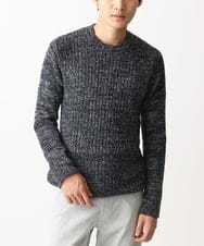 MKFDC21099 MK MICHEL KLEIN HOMME(MKミッシェルクランオム) 【洗える】クルーネックニット / フェザーモールヤーン ダークグレー