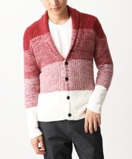 MKFDC22130 MK MICHEL KLEIN HOMME(MKミッシェルクランオム) 【洗える】ショールカラーカーディガン / フェザーモールヤーン オレンジ