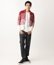MKFDC22130 MK MICHEL KLEIN HOMME(MKミッシェルクランオム) 【洗える】ショールカラーカーディガン / フェザーモールヤーン ダークグレー