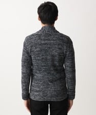 MKFDC22130 MK MICHEL KLEIN HOMME(MKミッシェルクランオム) 【洗える】ショールカラーカーディガン / フェザーモールヤーン ダークグレー