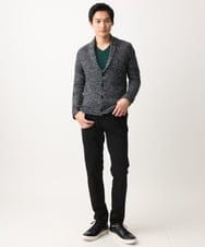 MKFDC22130 MK MICHEL KLEIN HOMME(MKミッシェルクランオム) 【洗える】ショールカラーカーディガン / フェザーモールヤーン ダークグレー
