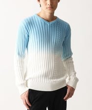 MKFDC42110 MK MICHEL KLEIN HOMME(MKミッシェルクランオム) グラデーションケーブルニット ライトブルー