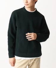 MKFDC80069 MK MICHEL KLEIN HOMME(MKミッシェルクランオム) 【洗える】プルオーバーニット/ワッフル編みフェイクニット グリーン