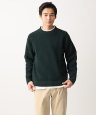 MKFDC80069 MK MICHEL KLEIN HOMME(MKミッシェルクランオム) 【洗える】プルオーバーニット/ワッフル編みフェイクニット グリーン
