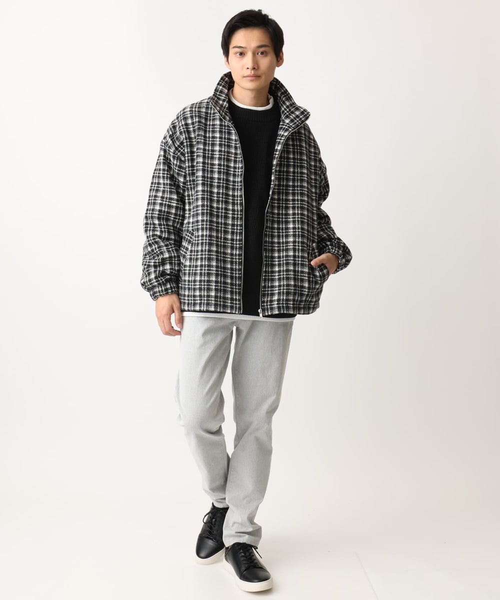 MKFDC80069 MK MICHEL KLEIN HOMME(MKミッシェルクランオム) 【洗える】プルオーバーニット/ワッフル編みフェイクニット グリーン