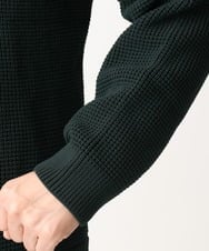 MKFDC80069 MK MICHEL KLEIN HOMME(MKミッシェルクランオム) 【洗える】プルオーバーニット/ワッフル編みフェイクニット グリーン