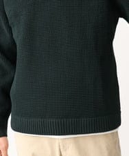 MKFDC80069 MK MICHEL KLEIN HOMME(MKミッシェルクランオム) 【洗える】プルオーバーニット/ワッフル編みフェイクニット グリーン