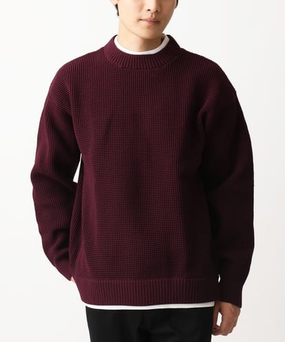 MKFDC80069 MK MICHEL KLEIN HOMME 【洗える】プルオーバーニット/ワッフル編みフェイクニット