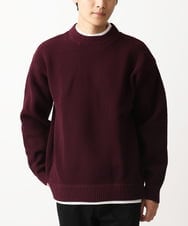 MKFDC80069 MK MICHEL KLEIN HOMME(MKミッシェルクランオム) 【洗える】プルオーバーニット/ワッフル編みフェイクニット パープル