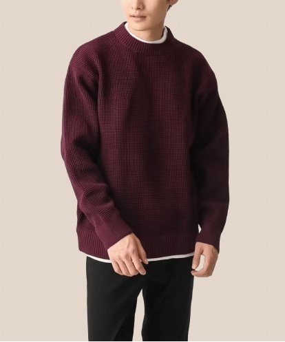 MKFDC80069 MK MICHEL KLEIN HOMME 【残りわずか/在庫限り/洗える】プルオーバーニット/ワッフル編みフェイクニット