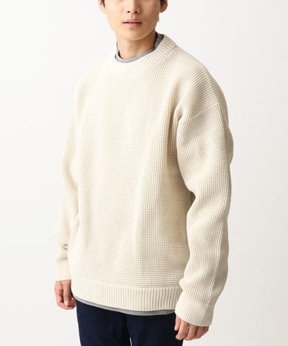 MKFDC80069 MK MICHEL KLEIN HOMME 【洗える】プルオーバーニット/ワッフル編みフェイクニット