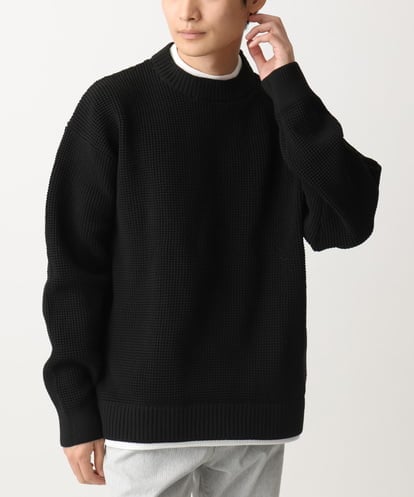 MKFDC80069 MK MICHEL KLEIN HOMME 【洗える】プルオーバーニット/ワッフル編みフェイクニット