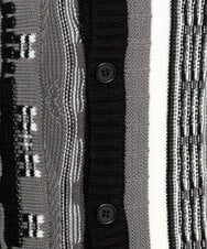 MKFDU88110 MK MICHEL KLEIN HOMME(MKミッシェルクランオム) ミックスストライプカーディガン ブラック(94)