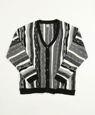 MKFDU88110 MK MICHEL KLEIN HOMME(MKミッシェルクランオム) ミックスストライプカーディガン ブラック(94)