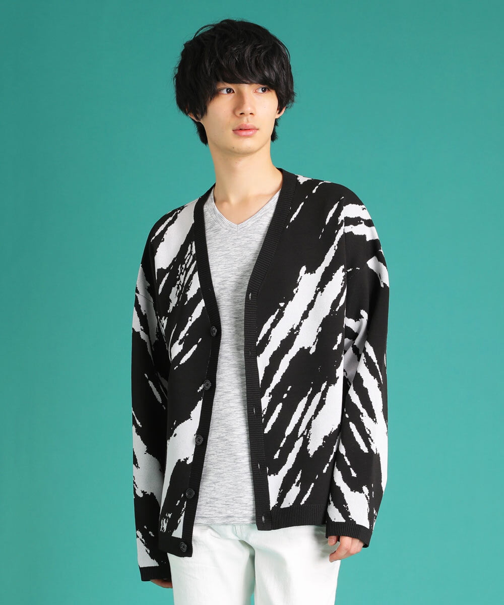 MKFDU89110 MK MICHEL KLEIN HOMME(MKミッシェルクランオム) ルーズシルエットカーディガン ブラック(94)