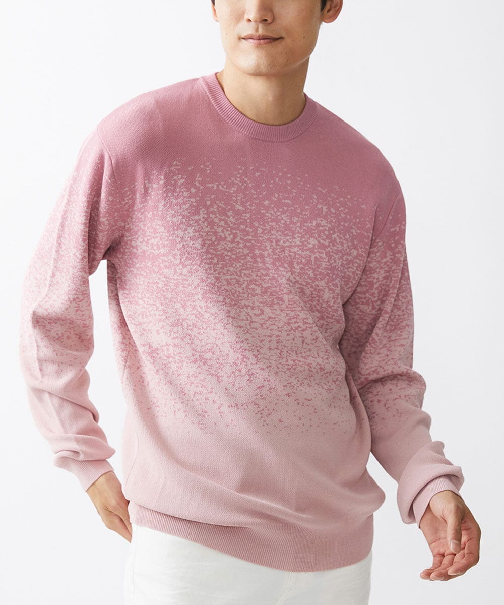 MKFDX04100 MK MICHEL KLEIN HOMME(MKミッシェルクランオム) ニット / ラビリンスグラデーション ピンク(03)