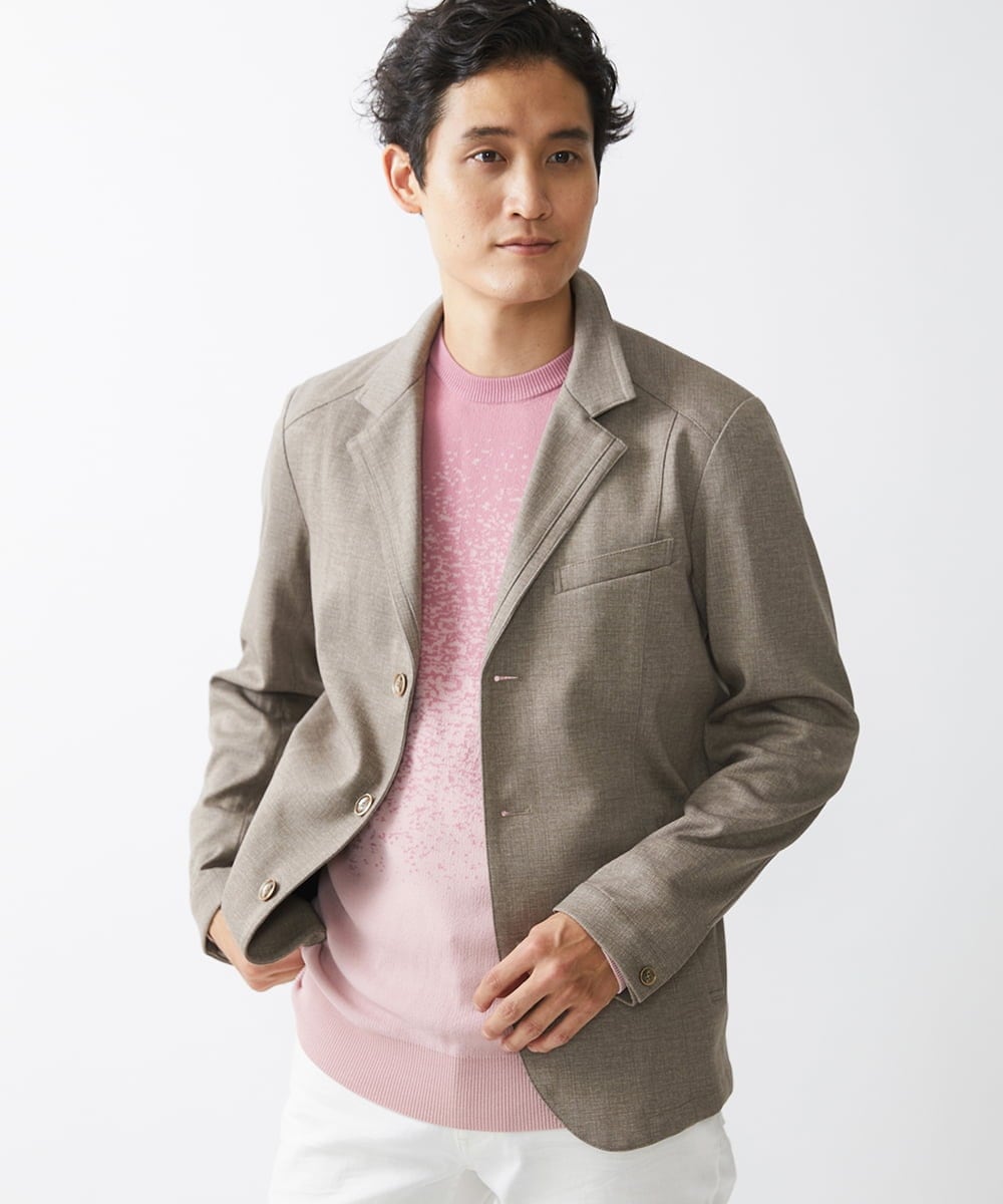 MKFDX04100 MK MICHEL KLEIN HOMME(MKミッシェルクランオム) ニット / ラビリンスグラデーション ピンク(03)