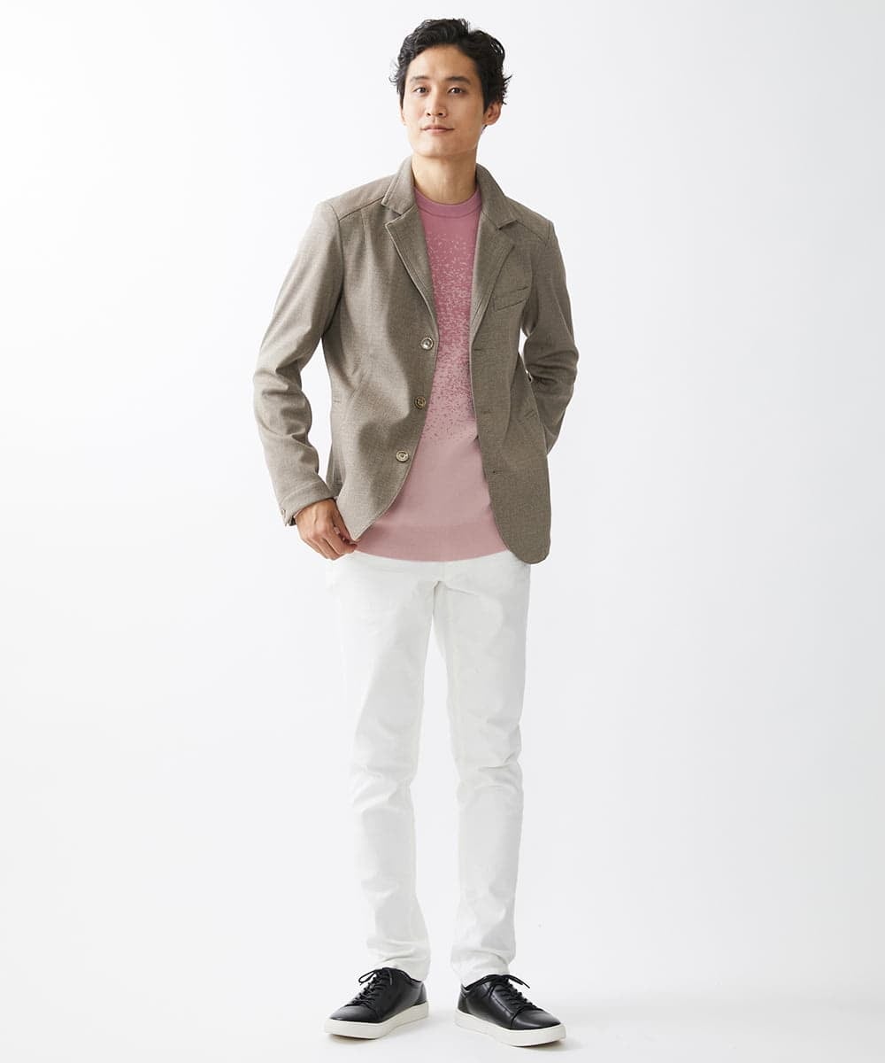MKFDX04100 MK MICHEL KLEIN HOMME(MKミッシェルクランオム) ニット / ラビリンスグラデーション ピンク(03)