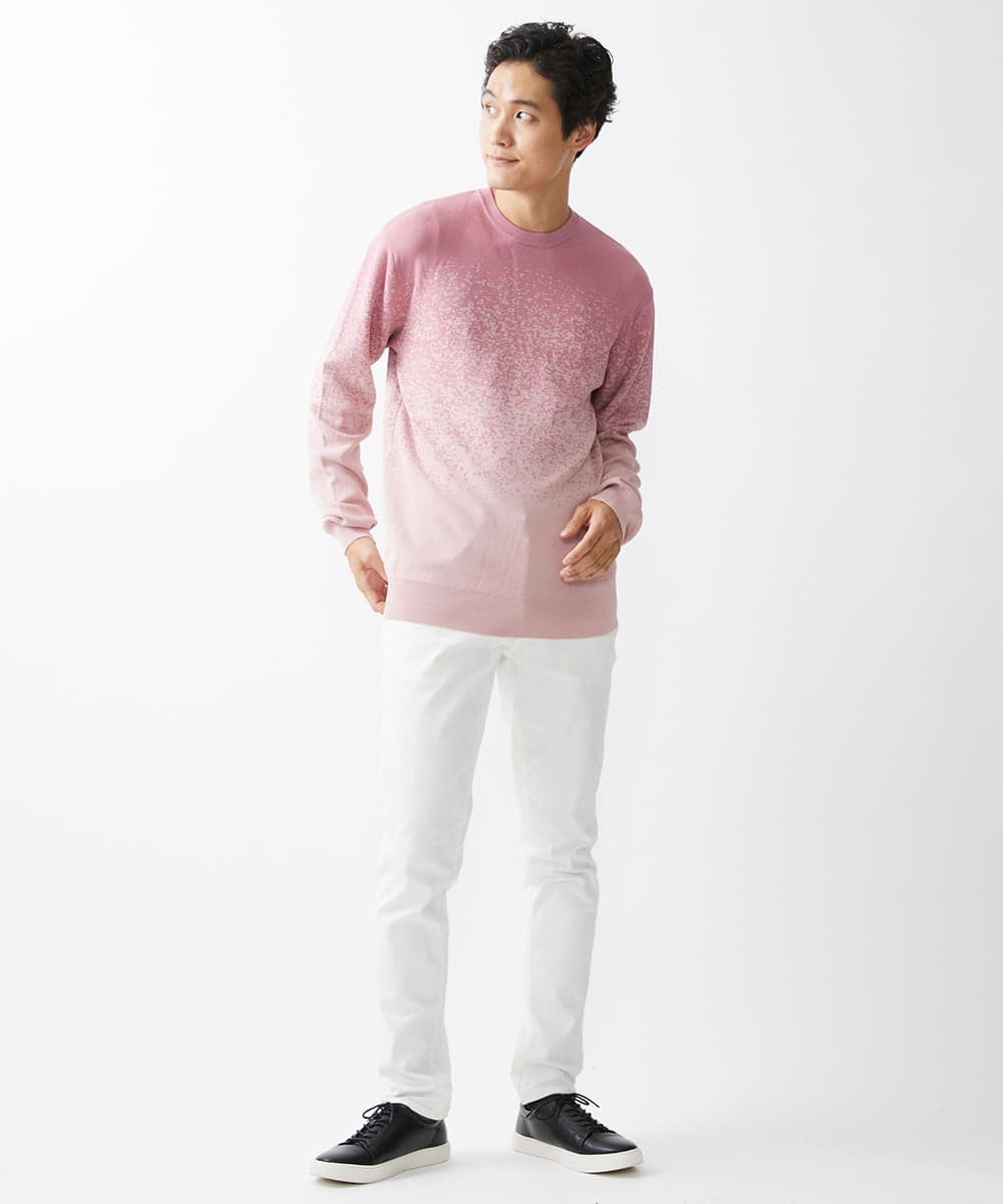 MKFDX04100 MK MICHEL KLEIN HOMME(MKミッシェルクランオム) ニット / ラビリンスグラデーション ピンク(03)