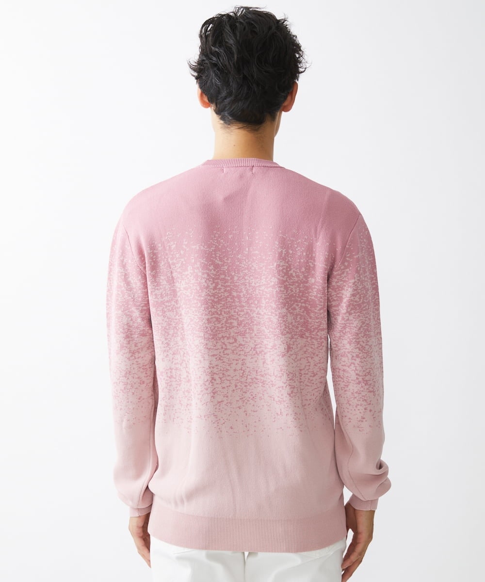 MKFDX04100 MK MICHEL KLEIN HOMME(MKミッシェルクランオム) ニット / ラビリンスグラデーション ピンク(03)