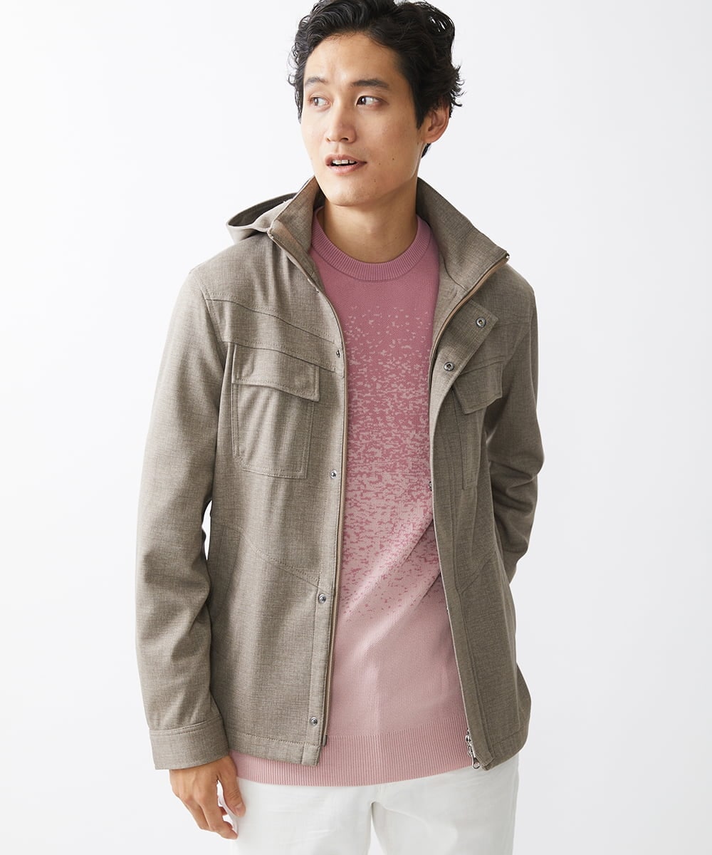 MKFDX04100 MK MICHEL KLEIN HOMME(MKミッシェルクランオム) ニット / ラビリンスグラデーション ピンク(03)