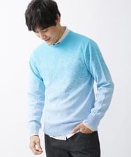 MKFDX04100 MK MICHEL KLEIN HOMME(MKミッシェルクランオム) ニット / ラビリンスグラデーション ライトブルー(50)