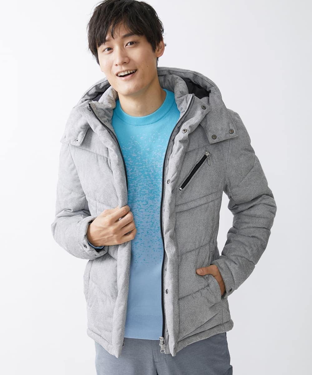 MKFDX04100 MK MICHEL KLEIN HOMME(MKミッシェルクランオム) ニット / ラビリンスグラデーション ライトブルー(50)