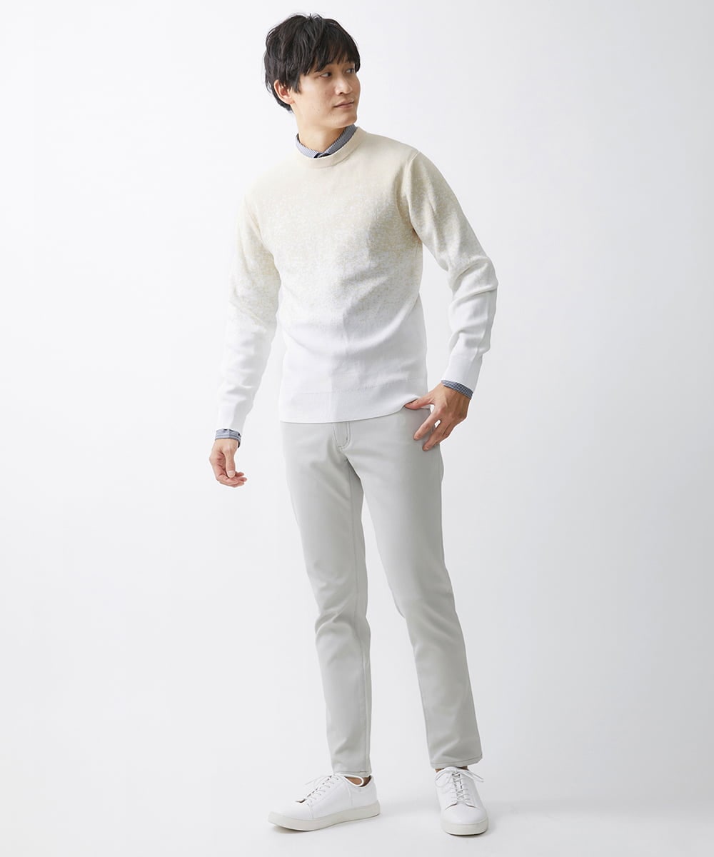 MKFDX04100 MK MICHEL KLEIN HOMME(MKミッシェルクランオム) ニット / ラビリンスグラデーション アイボリー(80)
