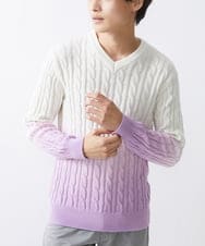 MKFDX05100 MK MICHEL KLEIN HOMME(MKミッシェルクランオム) グラデーションニット ピンク