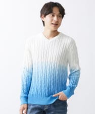 MKFDX05100 MK MICHEL KLEIN HOMME(MKミッシェルクランオム) グラデーションニット ライトブルー