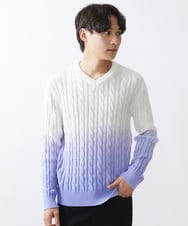 MKFDX05100 MK MICHEL KLEIN HOMME(MKミッシェルクランオム) グラデーションニット ラベンダー