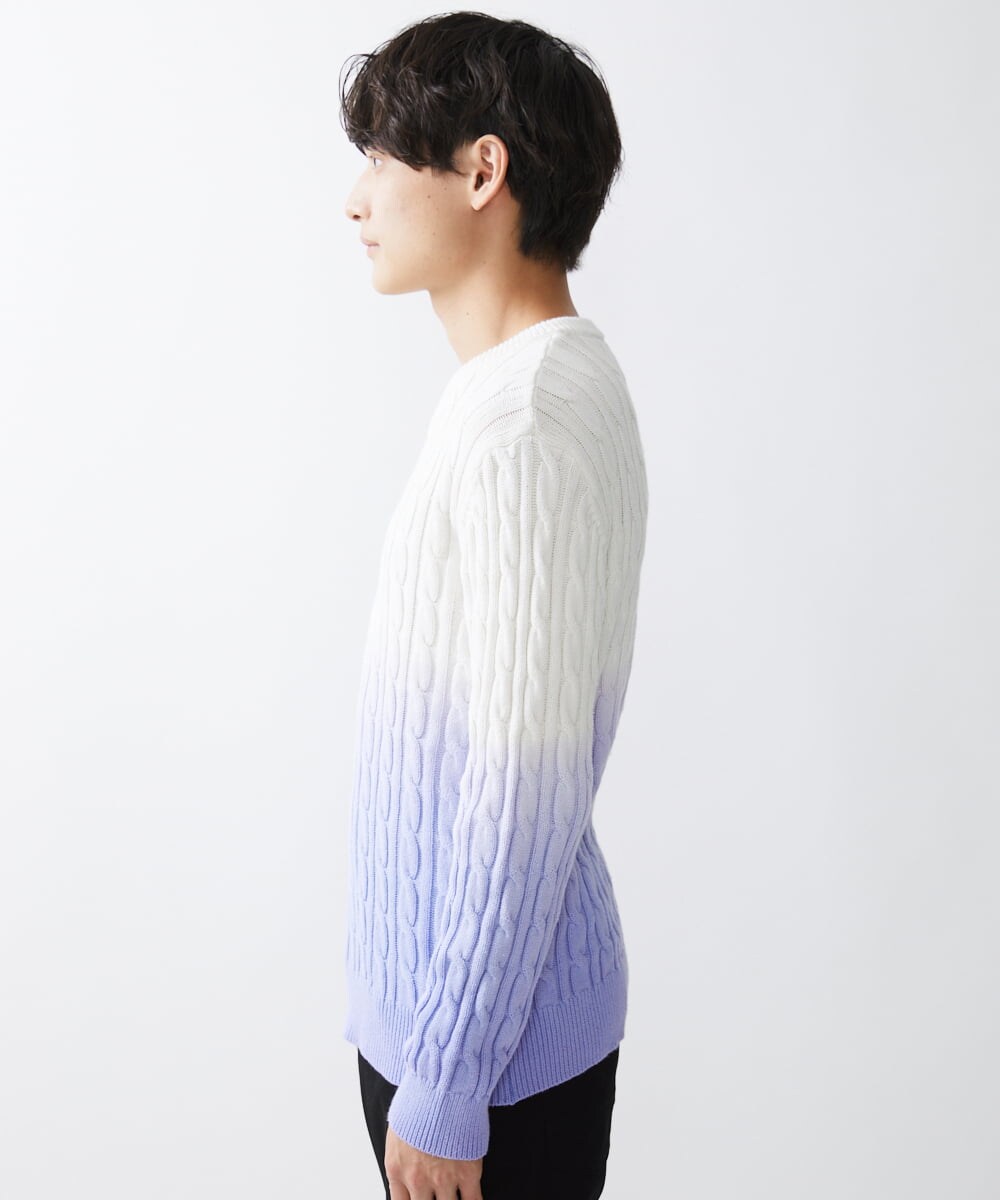 MKFDX05100 MK MICHEL KLEIN HOMME(MKミッシェルクランオム) グラデーションニット ラベンダー