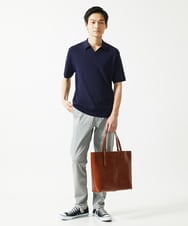 MKFGA61110 MK MICHEL KLEIN HOMME(MKミッシェルクランオム) ニットポロシャツ / リネンタッチハリヌキ ネイビー