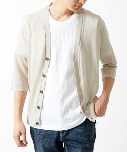 MKFGC19090 MK MICHEL KLEIN HOMME 七分袖カーディガン
